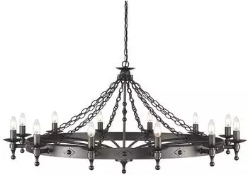 Elstead Lighting Warwick Kronleuchter 12-fach Graphit Schwarz (WR12-GRAPHITE)