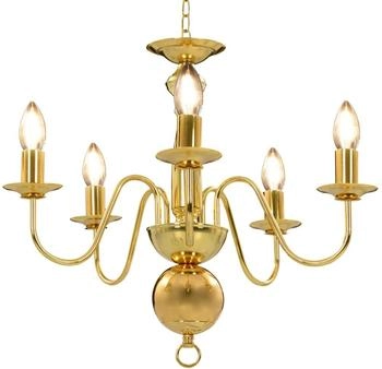 vidaXL Kronleuchter Golden 5 x E14-Glühbirnen (281617)