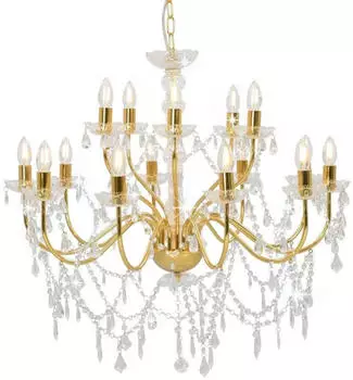 vidaXL Kronleuchter 2-lagig 15xE14 Gold (281613)