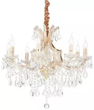 IDEAL LUX Napoleon Pendelleuchte 8-flammig E14 Ø67cm Gold (167398)