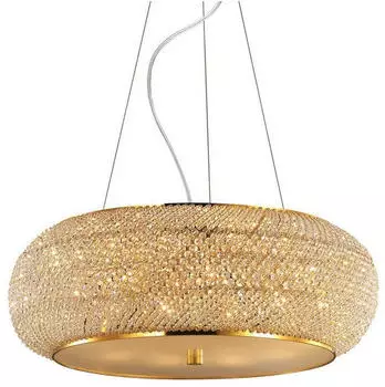 IDEAL LUX Pasha' Pendelleuchte Metall-Kristall Gold 10-flammig E14 (082257)