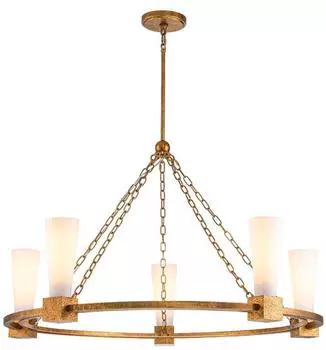Elstead Lighting Kristy Pendelleuchte 5xE27, Gebeiztes Gold, Opalglas (KRISTY5-DG-OPAL)