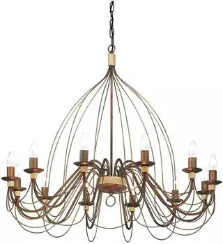 IDEAL LUX Corte Pendelleuchte 12-flammig E14 ⌀950mm dimmbar Rostfarben (097671)