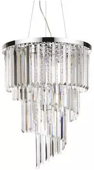 IDEAL LUX Carlton Pendelleuchte 12-flammig Chrom, Metall & Kristall, E14 (166247)
