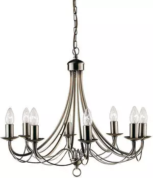 Searchlight Maypole Pendelleuchte 8-flammig, Stahl, Antikmessing, E14 (6348-8AB)