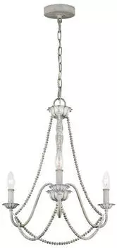 Elstead Lighting Kronleuchter 3-flammig Metall/Holz Grau Antik (48,3cm)
