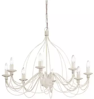 IDEAL LUX Corte Kronleuchter 8-flammig E14 Antikweiß (005898)