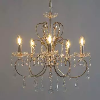 Kosilicht Pavia Kristall-Kronleuchter Rosegold, E14, 5x40W, IP20 (1010)