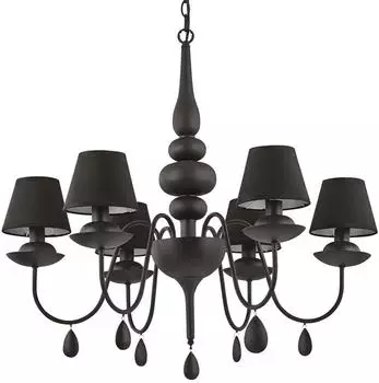 IDEAL LUX Blanche Pendelleuchte 6-flammig E14 dimmbar Schwarz (111872)