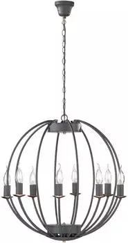 Licht-Erlebnisse Taylor Kronleuchter &Oslash;55cm Metall Grau 8x E14 (WO1/4/0108)