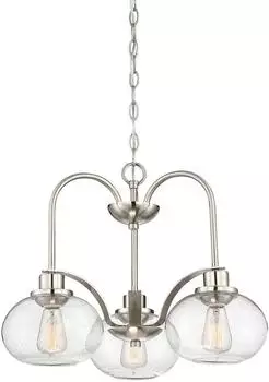 Elstead Lighting Trilogy Kronleuchter 3-flammig, E27, Nickel poliert (56cm)