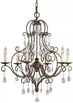 Elstead Lighting Chateau Kronleuchter 6-flammig Kristall, Bronze Mokka (FE/CHATEAU6)