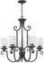 Elstead Lighting Kronleuchter 5-flammig klassisch, Glas, Schwarz Antik (E27)