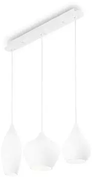 IDEAL LUX Soft SB3 Pendelleuchte 3-flammig Glas Wei&szlig; E14 dimmbar (111858)