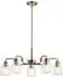 Elstead Lighting Aivian Kronleuchter Stahl Glas 5-flammig, verwittertes Messing (KL-AIVIAN5-WBR)