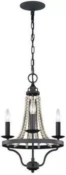 Elstead Lighting Nori Kronleuchter 3-flammig Holz/Stahl dunkel verwittertes Zink (FE-NORI3-DWZ)