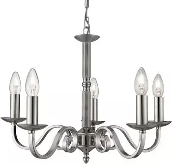 Searchlight Richmond Pendelleuchte 5-flammig, Satin-Silber, E14 (Richmond 5Lt)