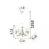 IDEAL LUX Dora Pendelleuchte 5-flammig E14 dimmbar Gold antik (020822)