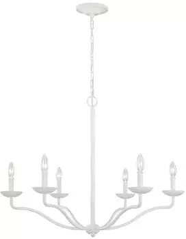 Elstead Lighting Annie Kronleuchter 6-flammig Stahl/Gips wei&szlig; E14 (FE-ANNIE6-PSW)