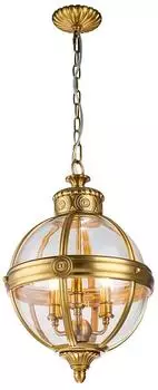 Elstead Lighting Adams Pendelleuchte 3-flammig, Messing, Glas klar