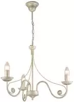 Licht-Erlebnisse Rustikaler Kronleuchter Wei&szlig; Shabby Chic aus Metall 3-flammig