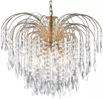 Searchlight Waterfall Pendelleuchte, Kristall, gold, 5-flammig E14 (5175-5)
