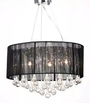 vidaXL Kristall-Kronleuchter 3-flammig, 85 Glaskristalle, schwarz (60344)