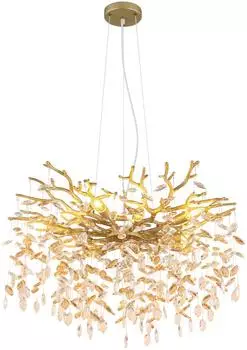 Globo QUEENA Pendelleuchte Glaskristalle, goldfarben matt (74095745-0)