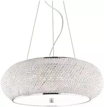 IDEAL LUX Pasha SP10 Hängeleuchte, Glas, chrom, Ø55cm (8021696082196_Cromo)