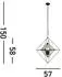 Searchlight Diamond Pendelleuchte, Stahl, schwarz/transparent, 3-flammig E14
