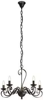 Lindby Shervan Kronleuchter 5-flammig, Metall, braun (9639190)
