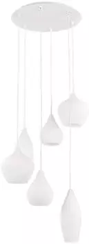 IDEAL LUX Soft SP6 Pendelleuchte, 6-flammig, E14, weiß (087818)