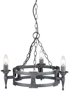 Elstead Lighting Saxon Kronleuchter 3-fach Schwarz-Silber (SAX3-BLK-SIL)