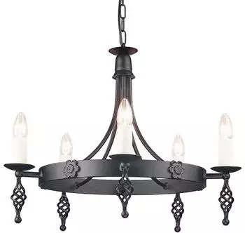 Elstead Lighting Belfry Kronleuchter 5-fach Schwarz (BY5-BLACK)