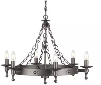 Elstead Lighting Warwick Kronleuchter 6-fach Graphit Schwarz (WR6-GRAPHITE)