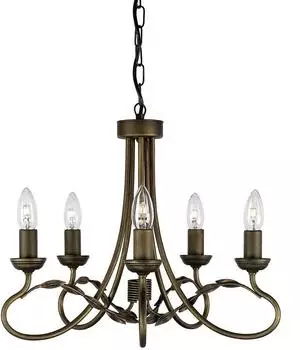 Elstead Lighting Olivia Kronleuchter 5-fach Schwarz, Gold (OV5-BLK-GOLD)