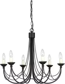 Elstead Lighting Carisbrooke Kronleuchter 6-fach Schwarz (CB6-BLACK)