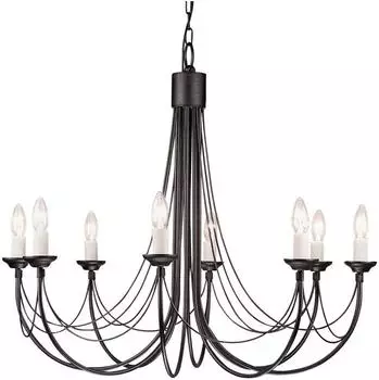 Elstead Lighting Carisbrooke Kronleuchter 8-fach Schwarz (CB8-BLACK)