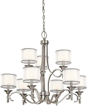 Elstead Lighting Lacey Kronleuchter 9-fach Antikes Zinn Weiss-organza (KL-LACEY9-AP)