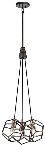 Elstead Lighting Rocklyn Kronleuchter 3-fach 91cm Rohstahl (KL-ROCKLYN3-RS)