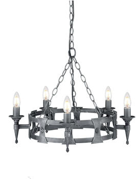 Elstead Lighting Saxon Kronleuchter 5-fach Schwarz-Silber (SAX5-BLK-SIL)