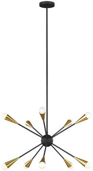Elstead Lighting Jax LED Kronleuchter G9 10-fach Mitternachtsschwarz (FE-JAX10-MB)