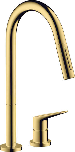 Axor Citterio M 220 mit Ausziehbrause polished gold optic (34822990)