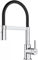 Franke K&uuml;chenarmatur Lina Semi-Pro, chrom/schwarz, Hochdruck, 150&deg; schwenkbar,