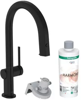 Hansgrohe Aqittura M91 FilterSystem 210 Ausziehauslauf 1jet sBox Starter Set mattschwarz (76800670)
