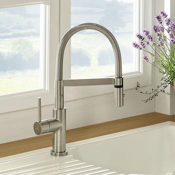 Villeroy & Boch Steel Expert Compact Window edelstahl gebürstet (929900LC) – Villeroy & Boch Steel Expert Compact Window – Edelstahl-Küchenarmatur für variable Fenstermontage