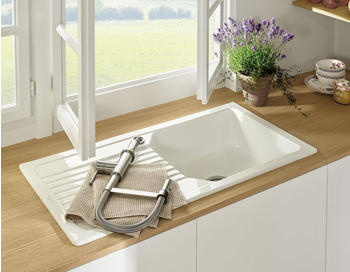 Villeroy & Boch Steel Expert Compact Window edelstahl gebürstet (929900LC) – Ausziehbare Brause mit zwei Strahlarten für flexible Spülaufgaben