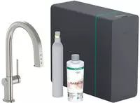 hansgrohe Aqittura M91 K&uuml;chenarmatur 76839800 SodaSystem 210, Ausziehauslauf,