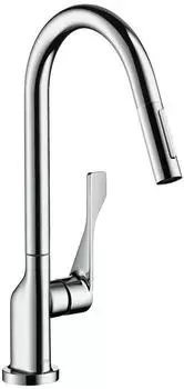Hansgrohe Axor Citterio DN15 Einhebel K&uuml;chenmischer 250 mit Ausziehbrause brushed gold (39835250)