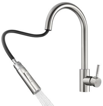 Rainsworth Wasserhahn K&uuml;che mit Brause Ausziehbar silber